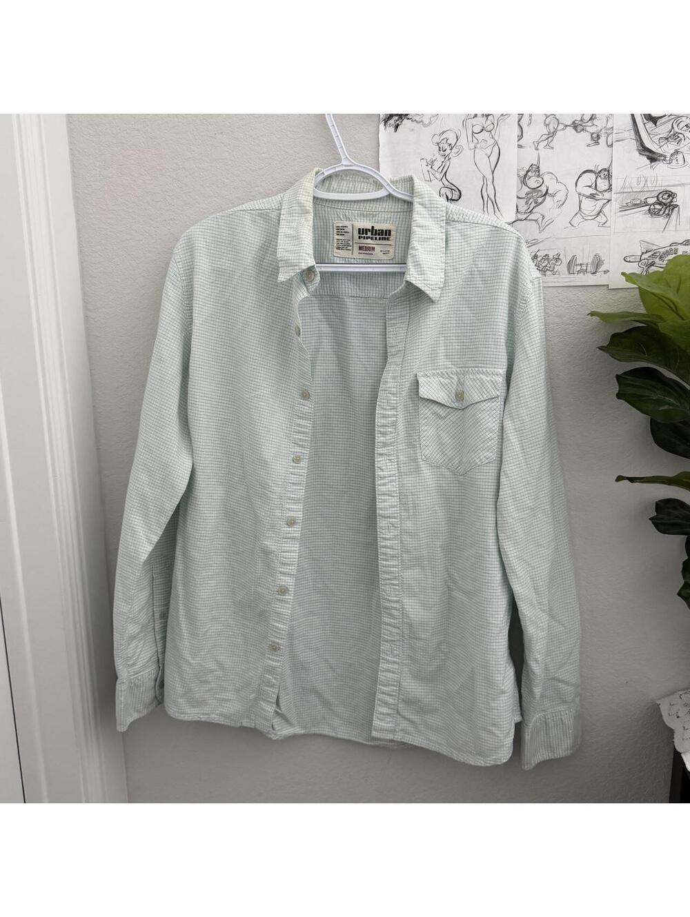 Urban Pipeline 100% cotton checkered button-up shirt